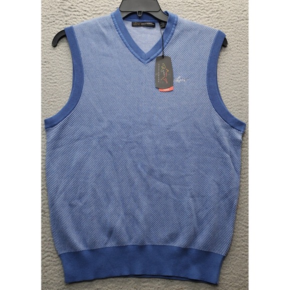 Greg‎ Norman Sweater Vest Mens S Multi Golf Performance V-Neck Embroidered Logo - Picture 1 of 7